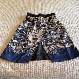 Tibi Navy and White Silk Skirt